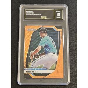 2025 Panini Prizm #146 Noble Meyer Orange Wave Prizm GMA 10 #/49